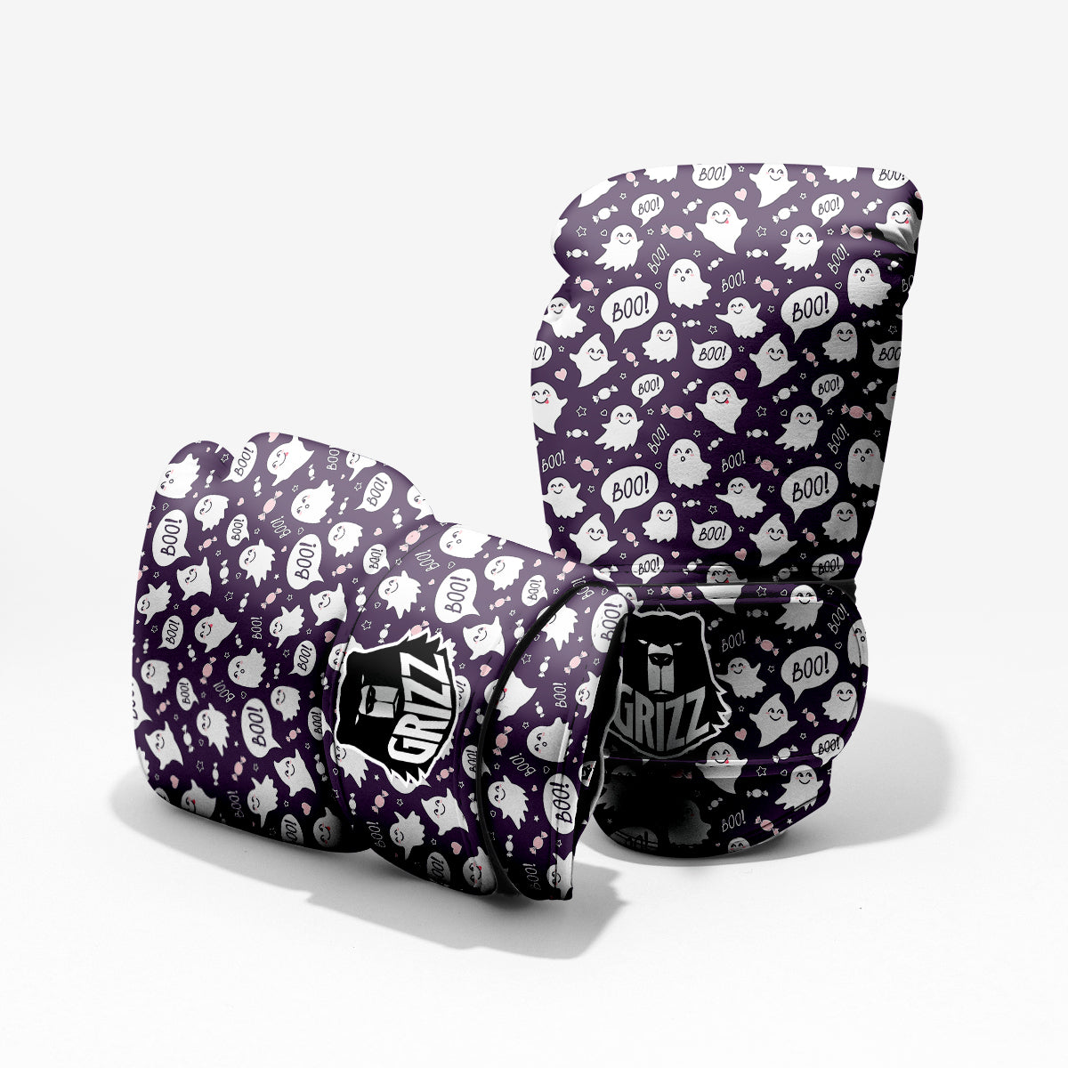 Boo Cute Ghost Print Pattern Pro Boxing Glove