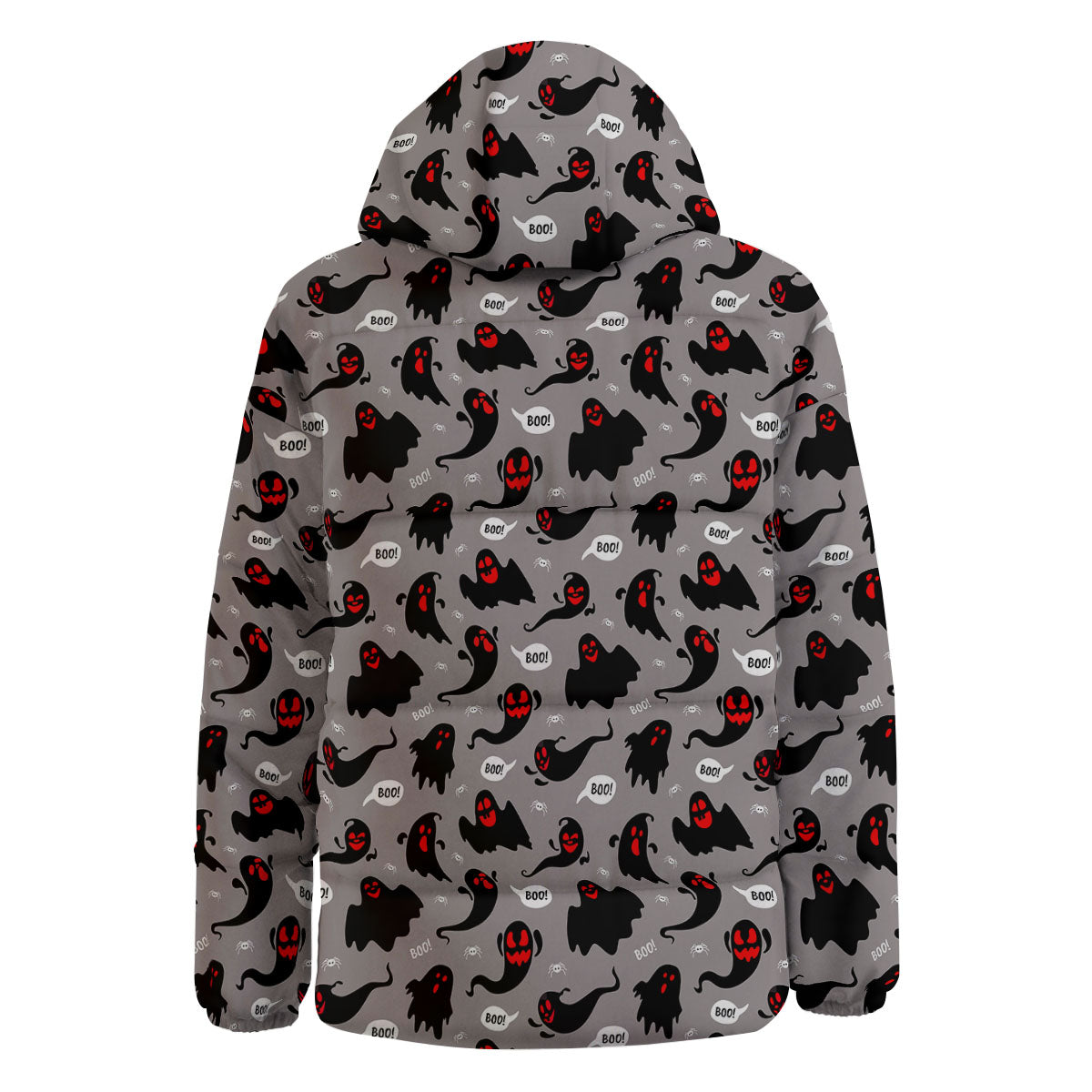 Boo Ghost Print Pattern Down Jacket-grizzshop