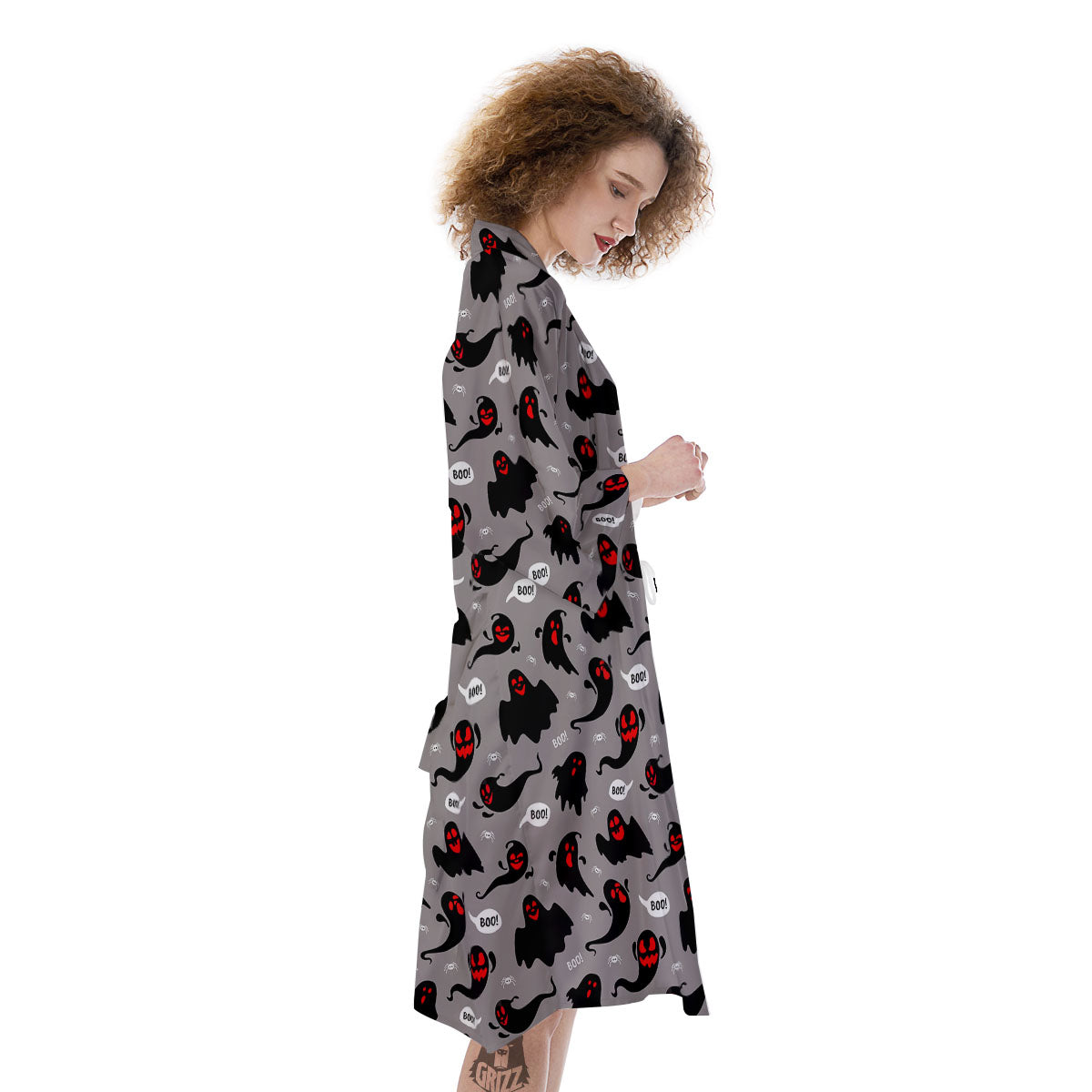 Boo Ghost Print Pattern Kimono-grizzshop