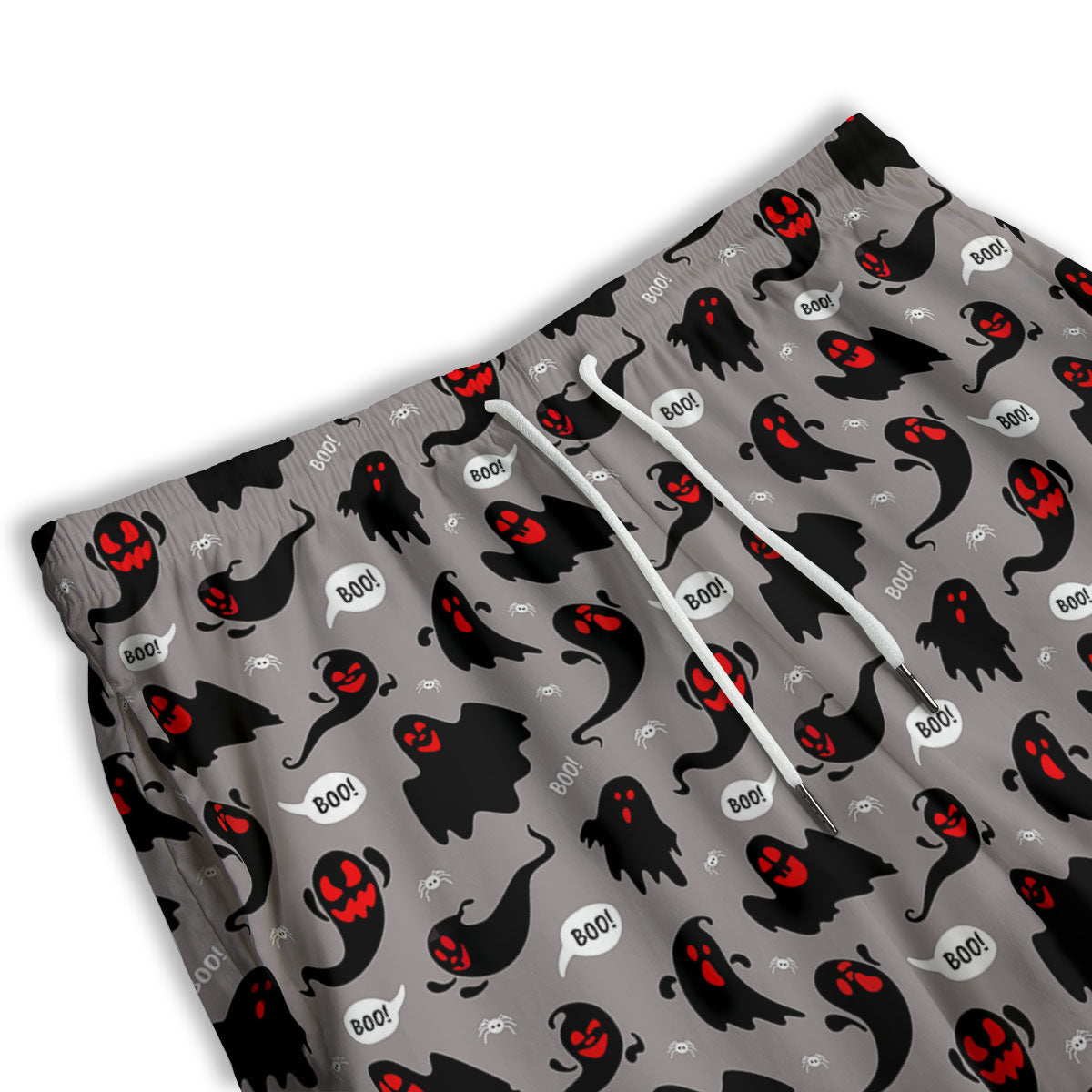 Boo Ghost Print Pattern Men's Athletic Shorts