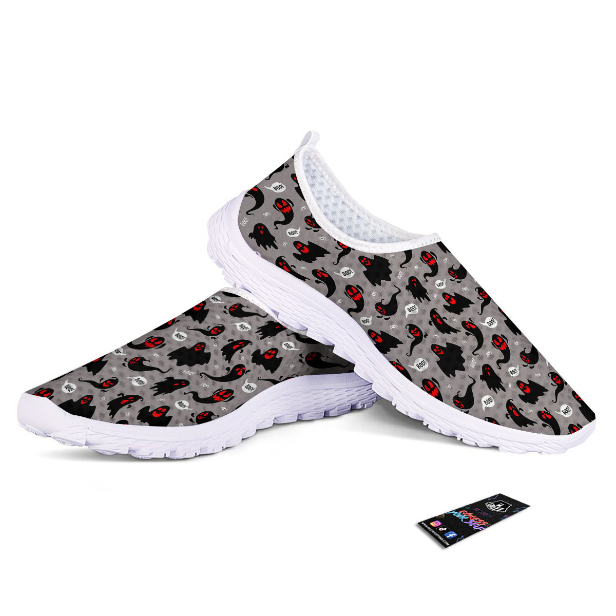 Boo Ghost Print Pattern Nurse Shoes-grizzshop