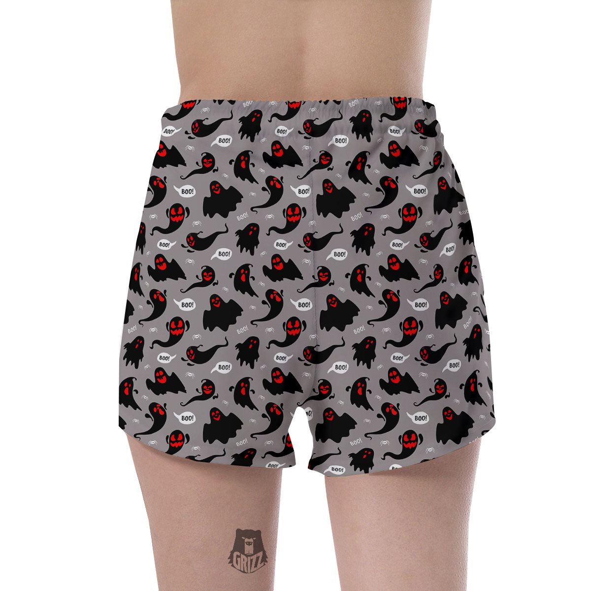 Boo Ghost Print Pattern Women's Shorts-grizzshop