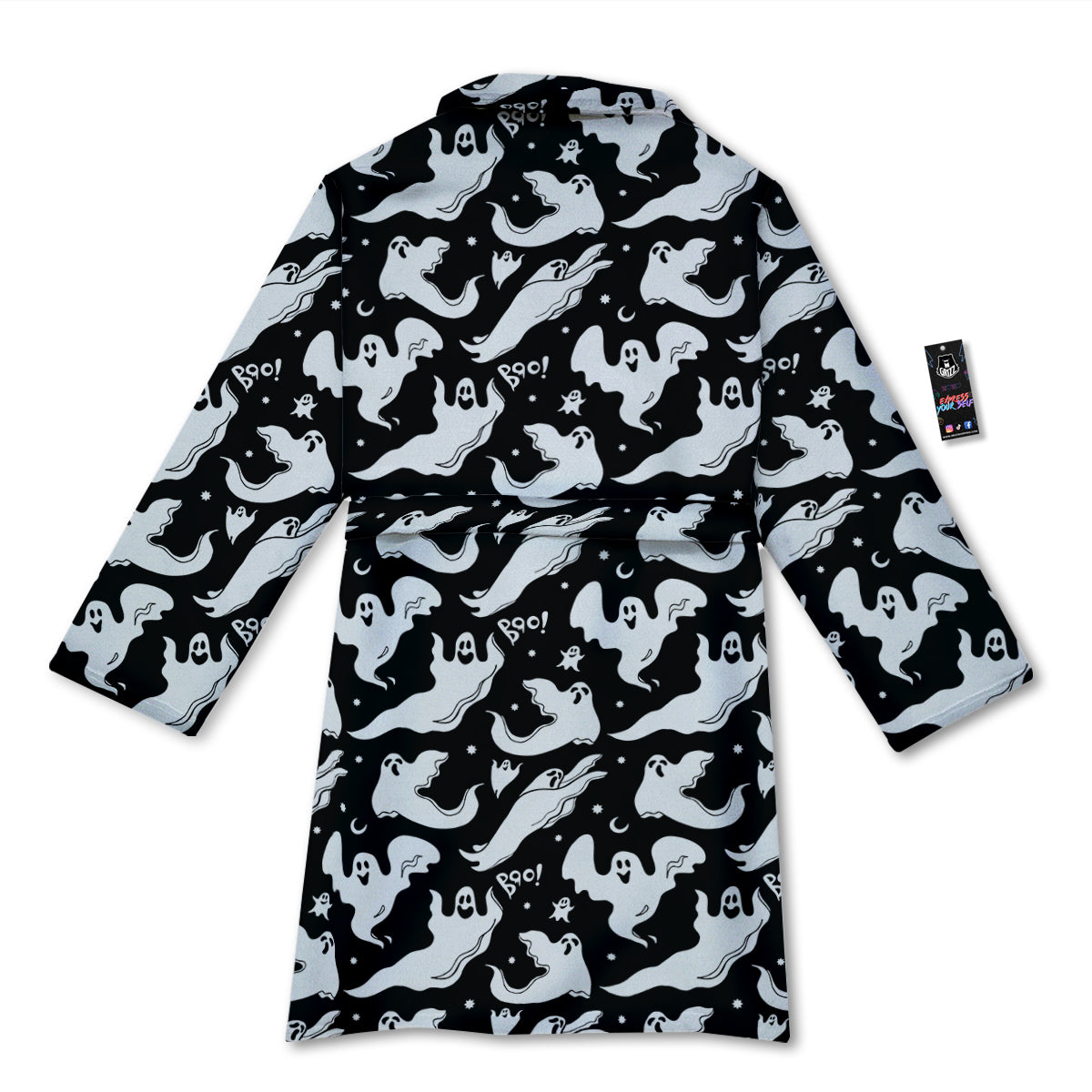 Boo Scary Ghost Print Pattern Bathrobe-grizzshop