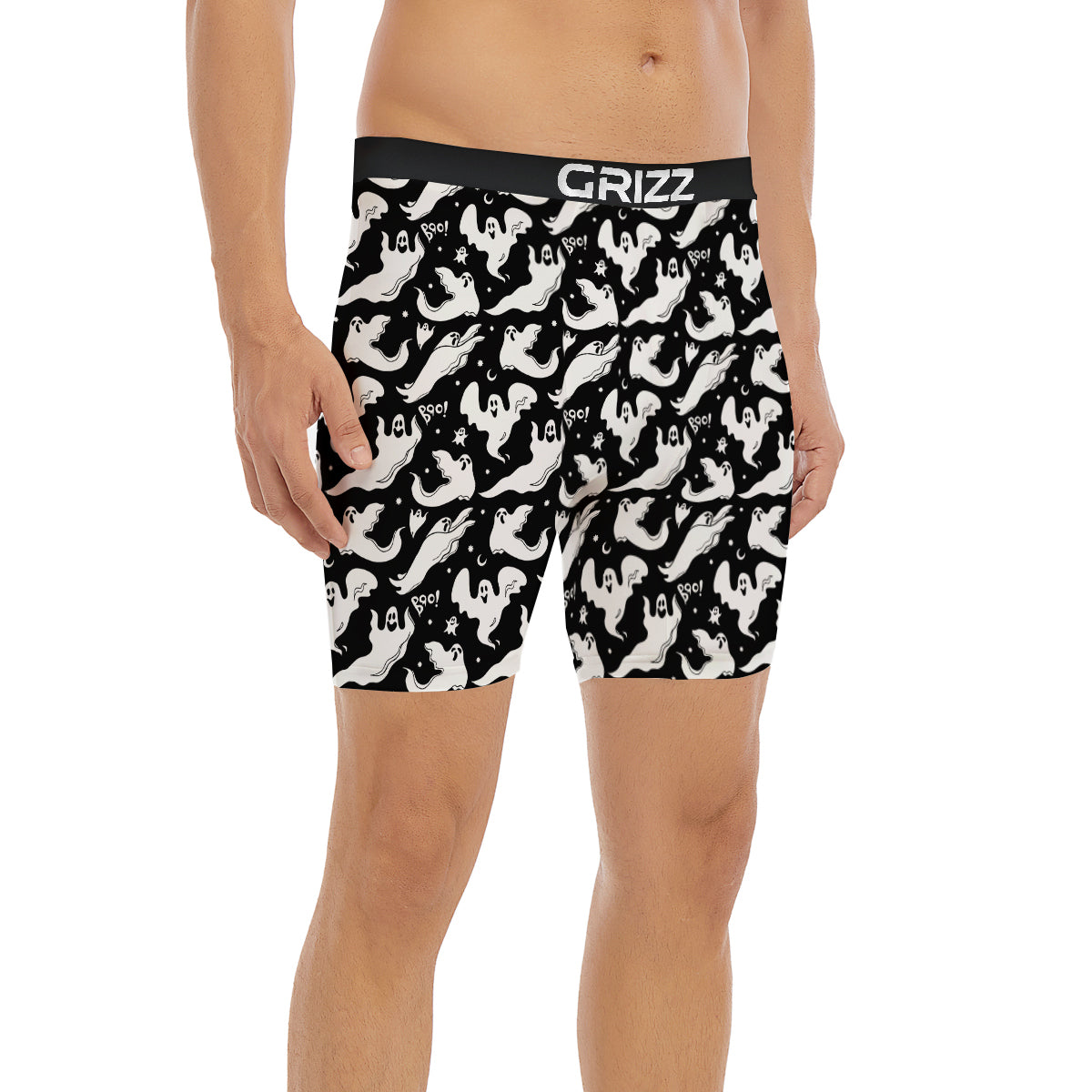 Boo Scary Ghost Print Pattern Boxer Briefs-grizzshop