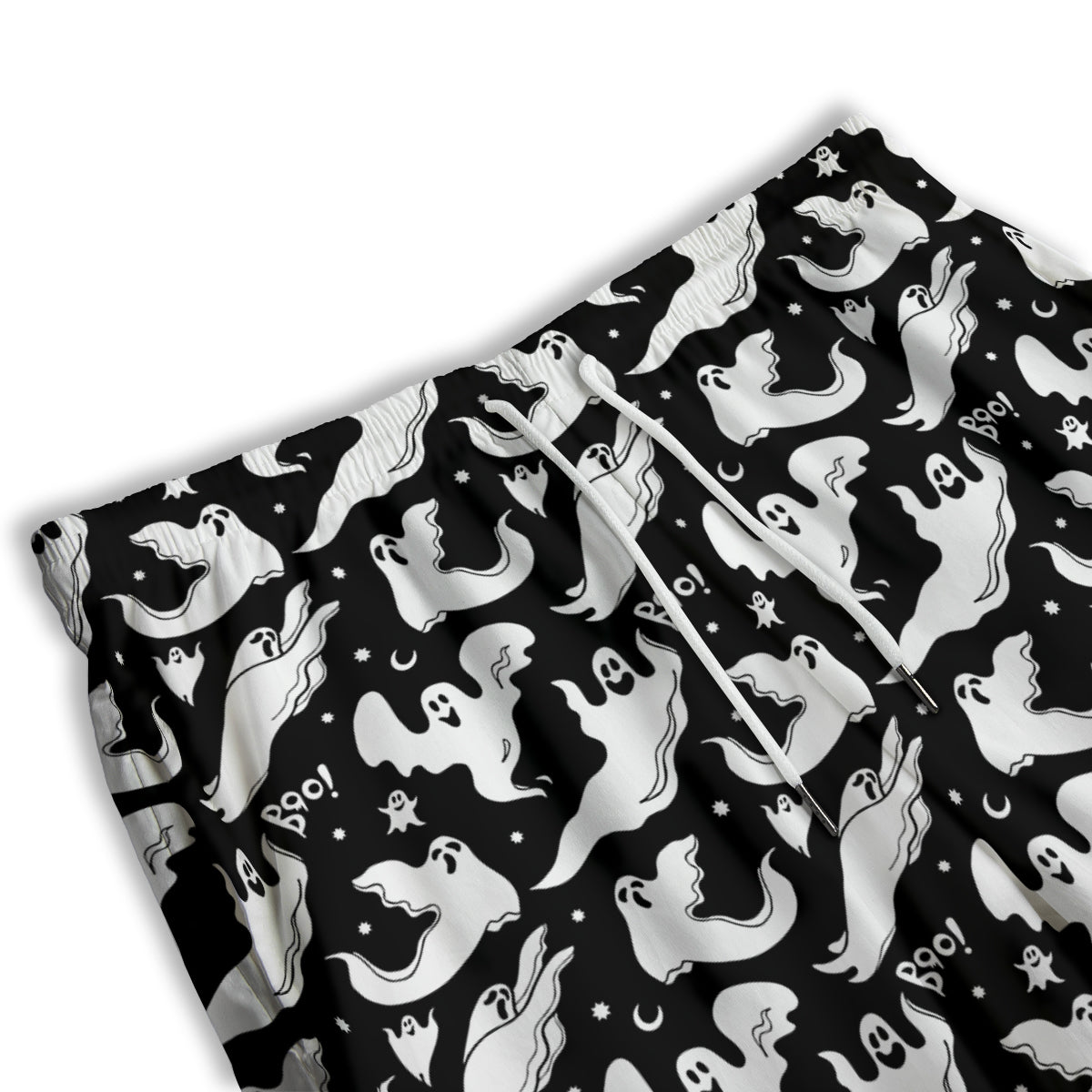 Boo Scary Ghost Print Pattern Men's Athletic Shorts