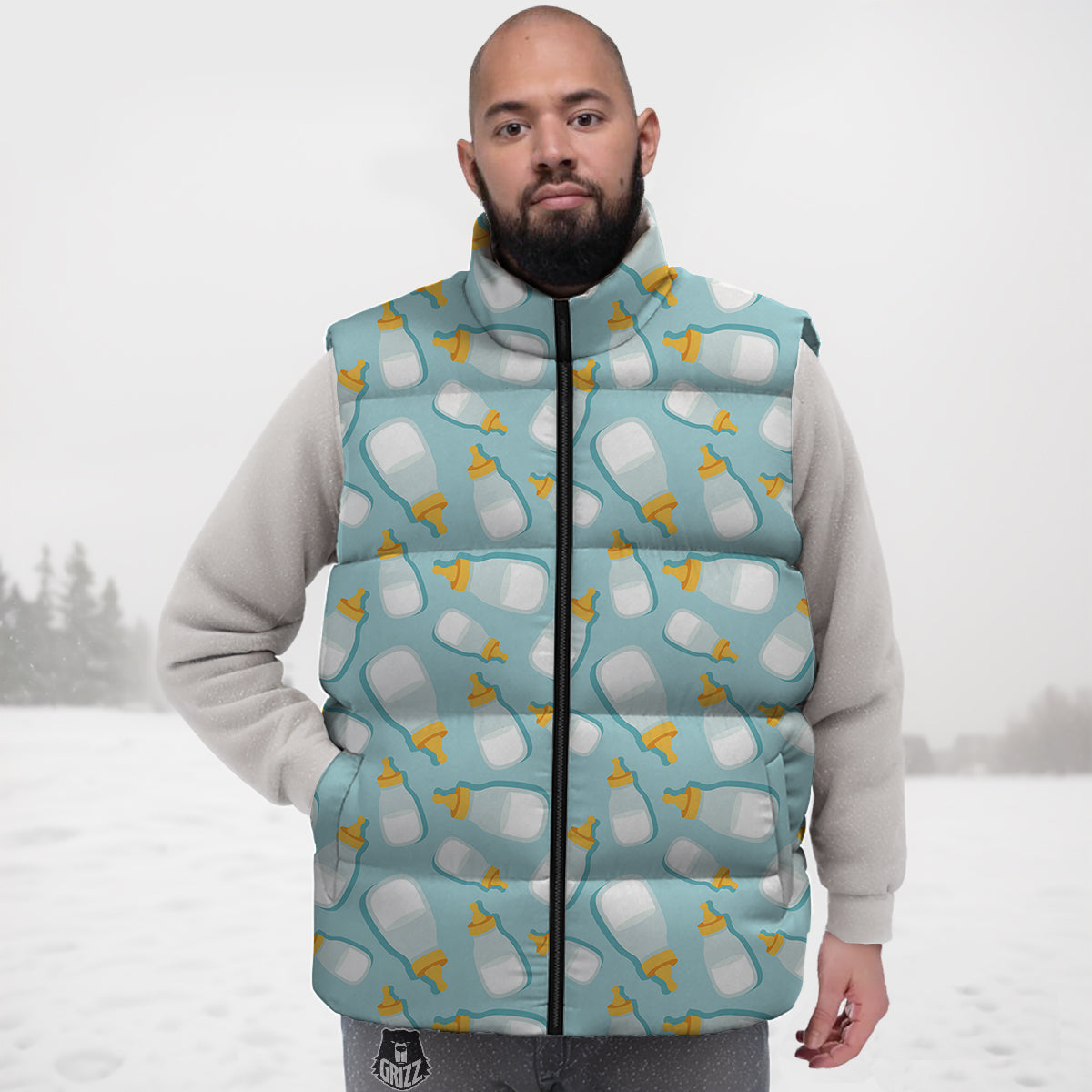 Book Lover Library Librarian Print Pattern Down Vest