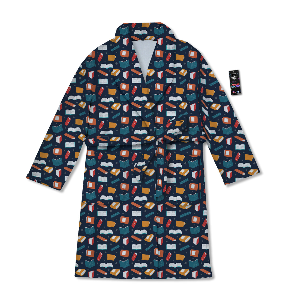 Books Colorful Print Pattern Bathrobe-grizzshop