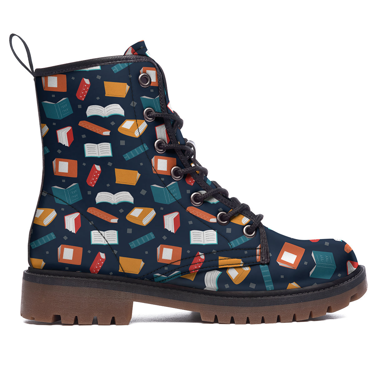 Books Colorful Print Pattern Work Boots-grizzshop
