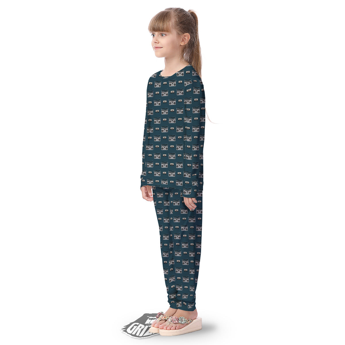 Boombox And Cassette Tape Print Pattern Kid's Pajamas-grizzshop