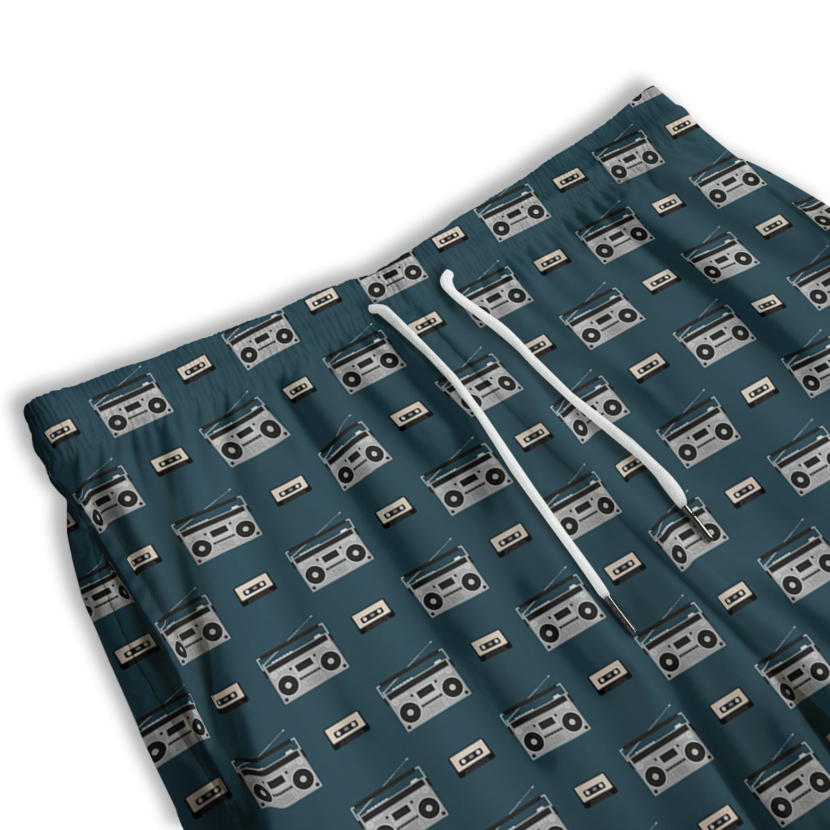 Boombox And Cassette Tape Print Pattern Men's Athletic Shorts
