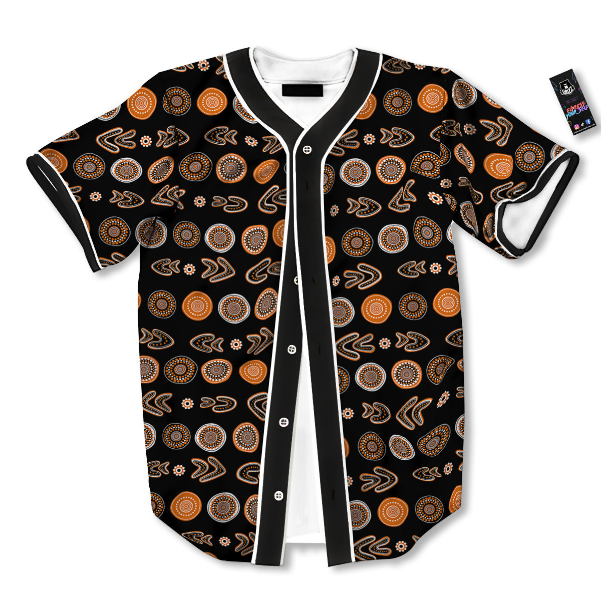 Boomerang Aboriginal Print Pattern Baseball Jersey-grizzshop