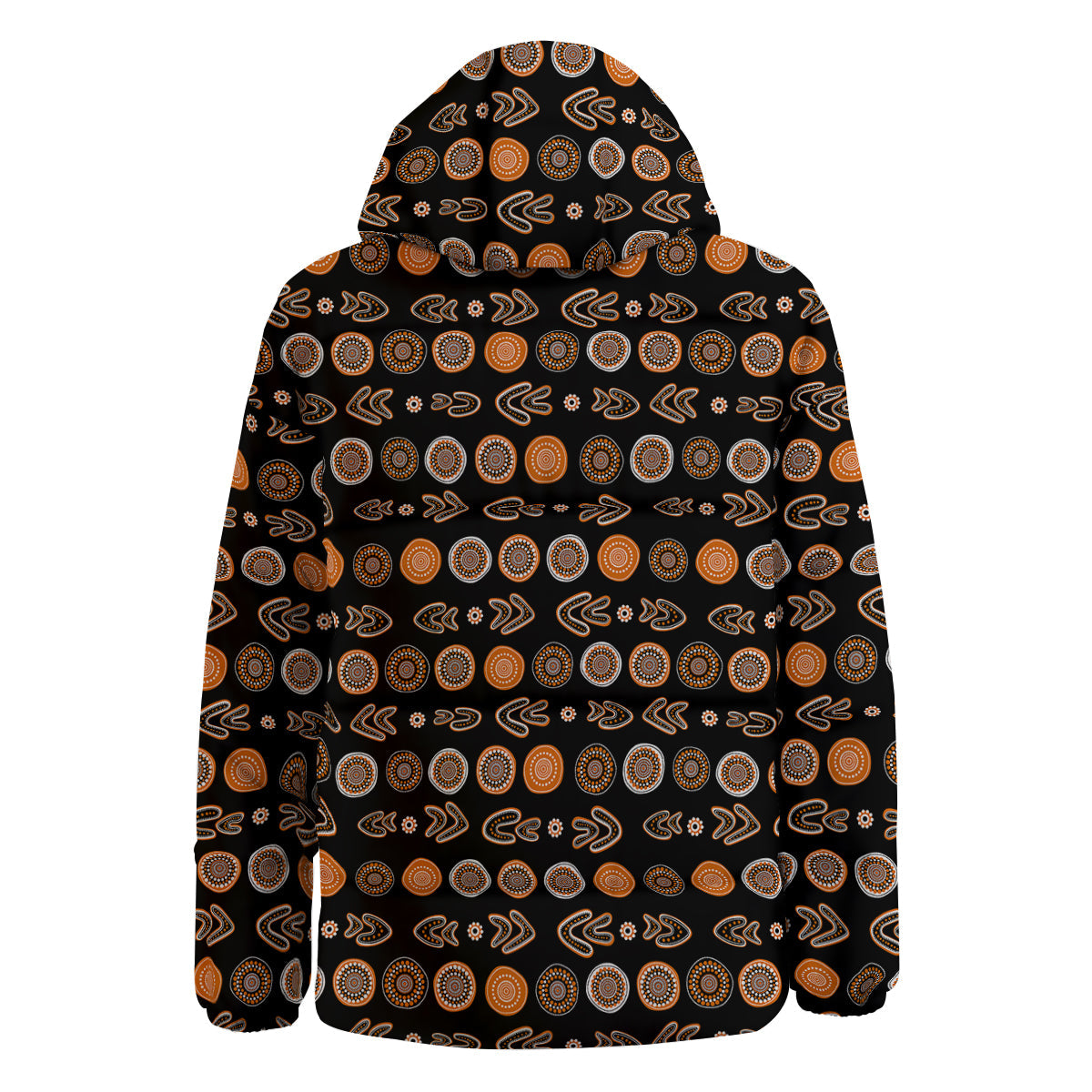 Boomerang Aboriginal Print Pattern Down Jacket-grizzshop