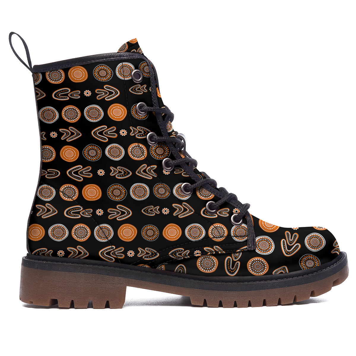 Boomerang Aboriginal Print Pattern Work Boots-grizzshop