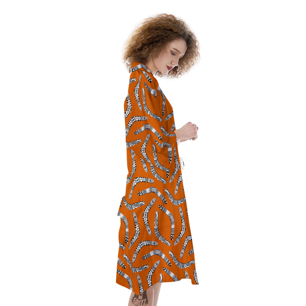 Boomerang Australian Aboriginal Print Kimono-grizzshop