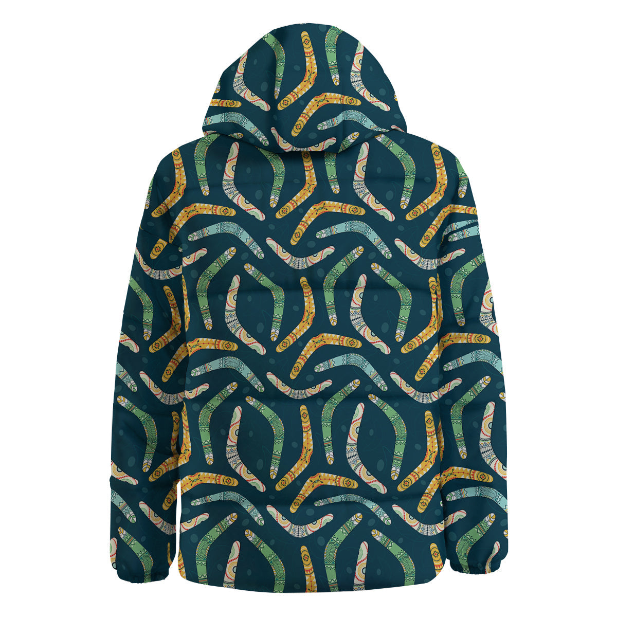 Boomerang Australian Print Pattern Down Jacket-grizzshop