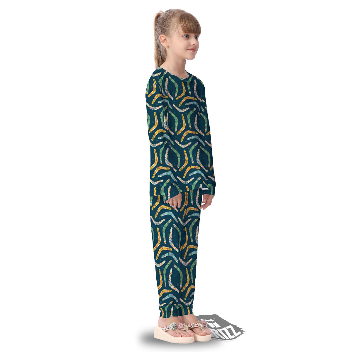 Boomerang Australian Print Pattern Kid's Pajamas-grizzshop