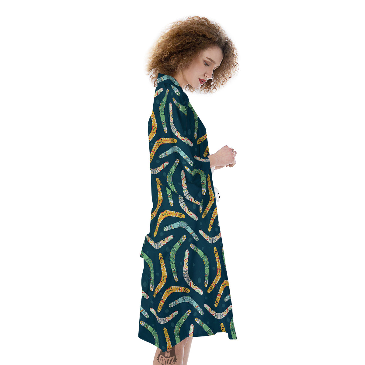 Boomerang Australian Print Pattern Kimono-grizzshop