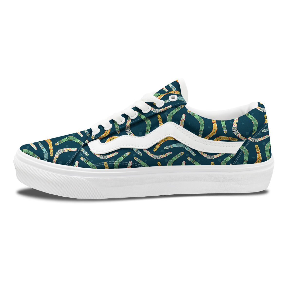 Boomerang Australian Print Pattern Skate Shoes-grizzshop