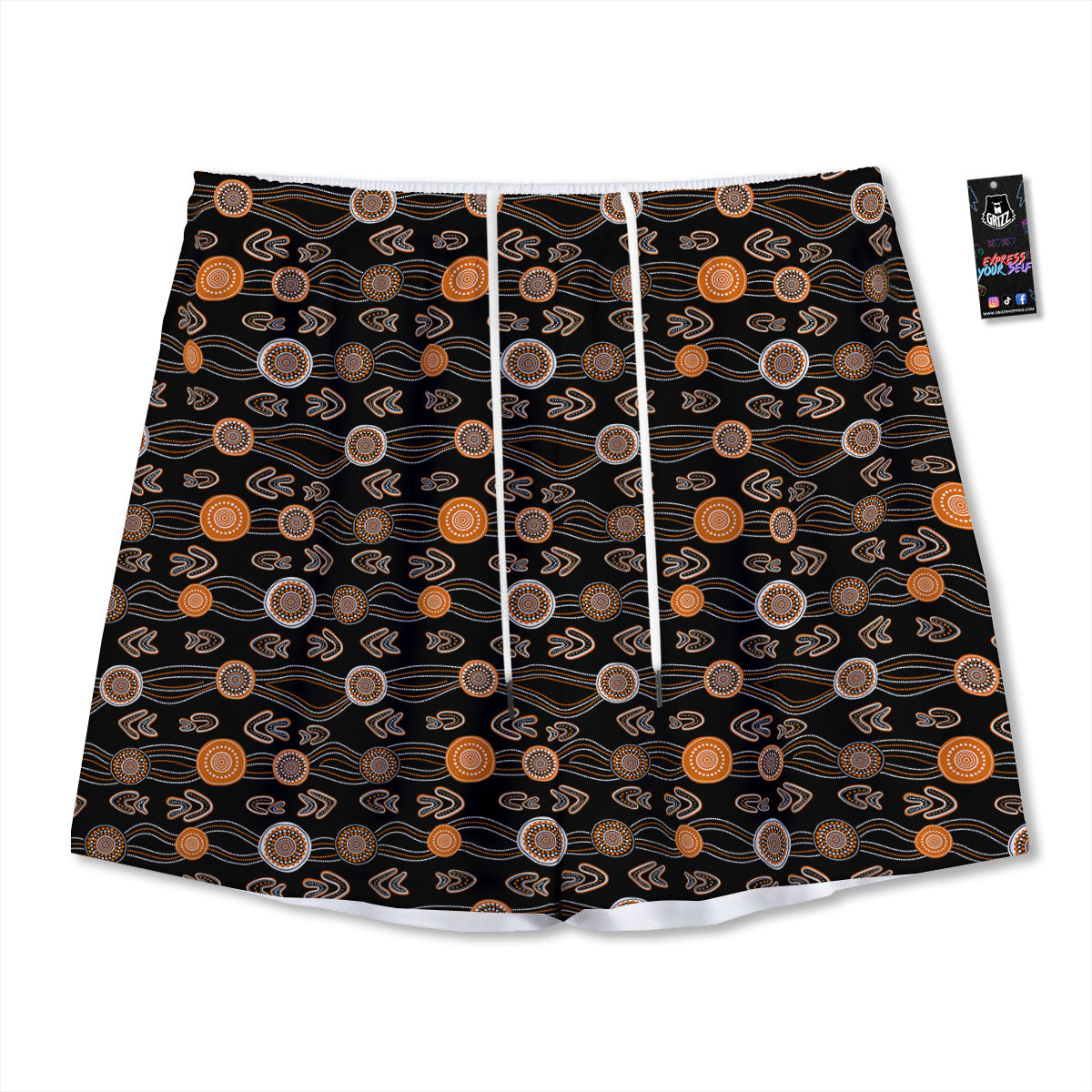 Cola Glass Print Pattern Mesh Shorts
