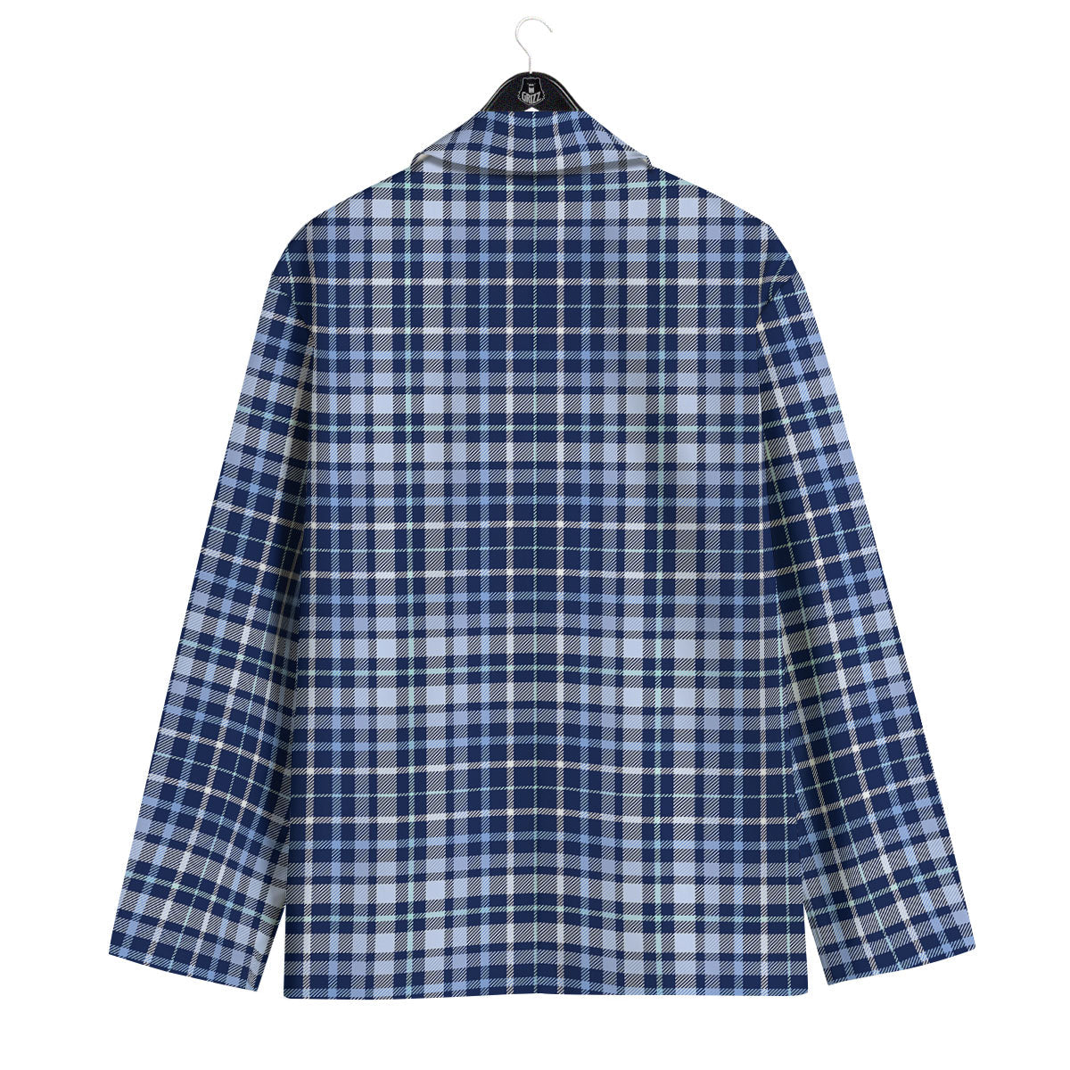Border Tartan Blue Print Pattern Men's Sport Coat-grizzshop