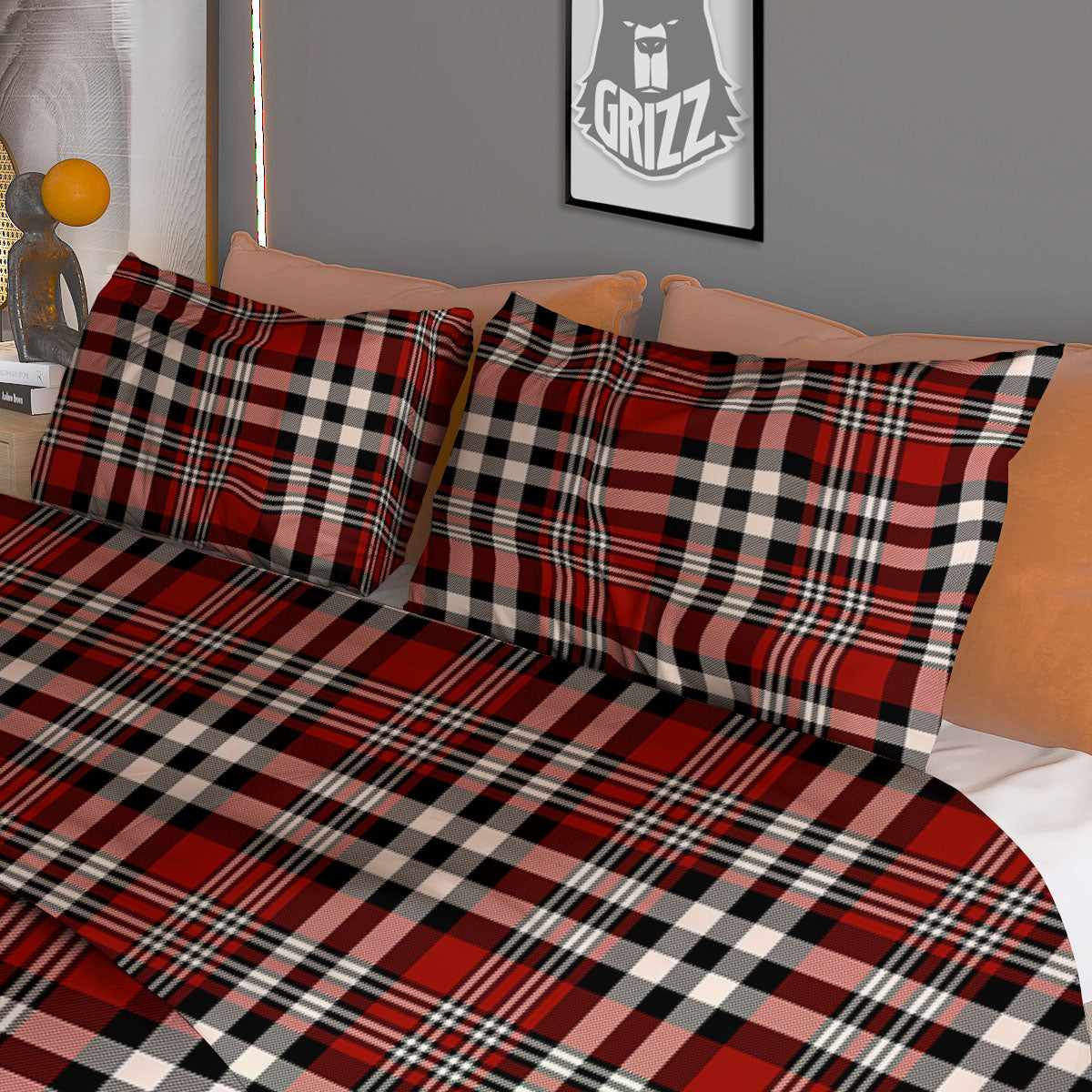 Black And Turquoise Check Print Pattern Duvet Cover Bedding Set