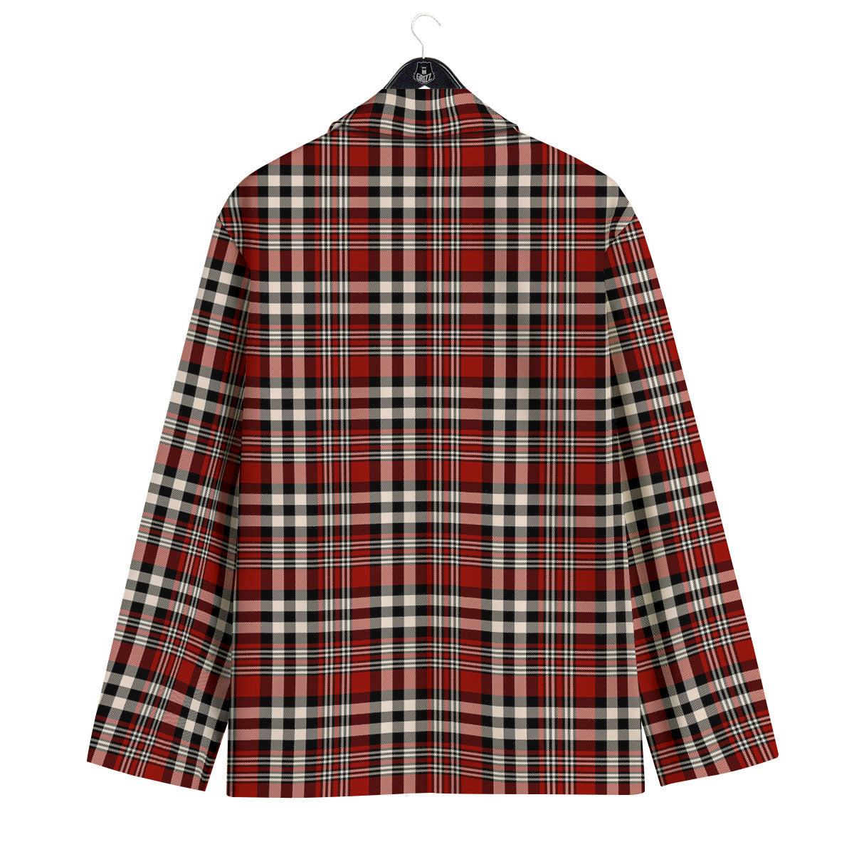 Border Tartan Red Black And White Print Pattern Men's Sport Coat-grizzshop
