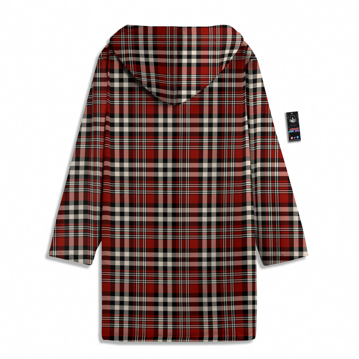 Border Tartan Red Black And White Print Pattern Men's Windbreaker Jacket-grizzshop