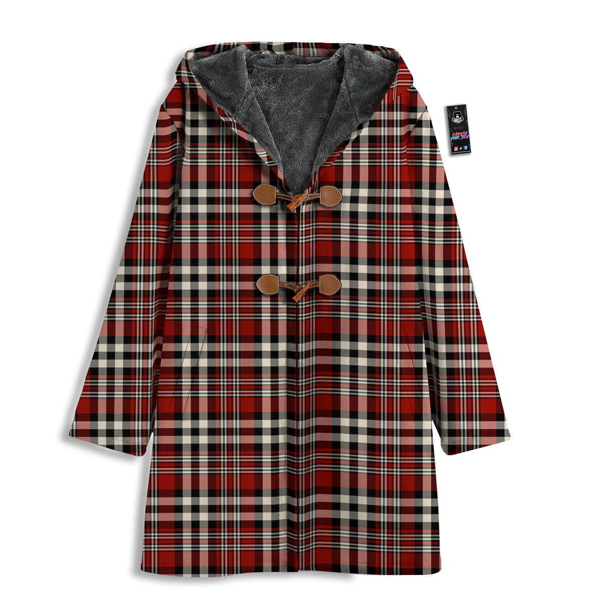 Border Tartan Red Black And White Print Pattern Men's Windbreaker Jacket-grizzshop