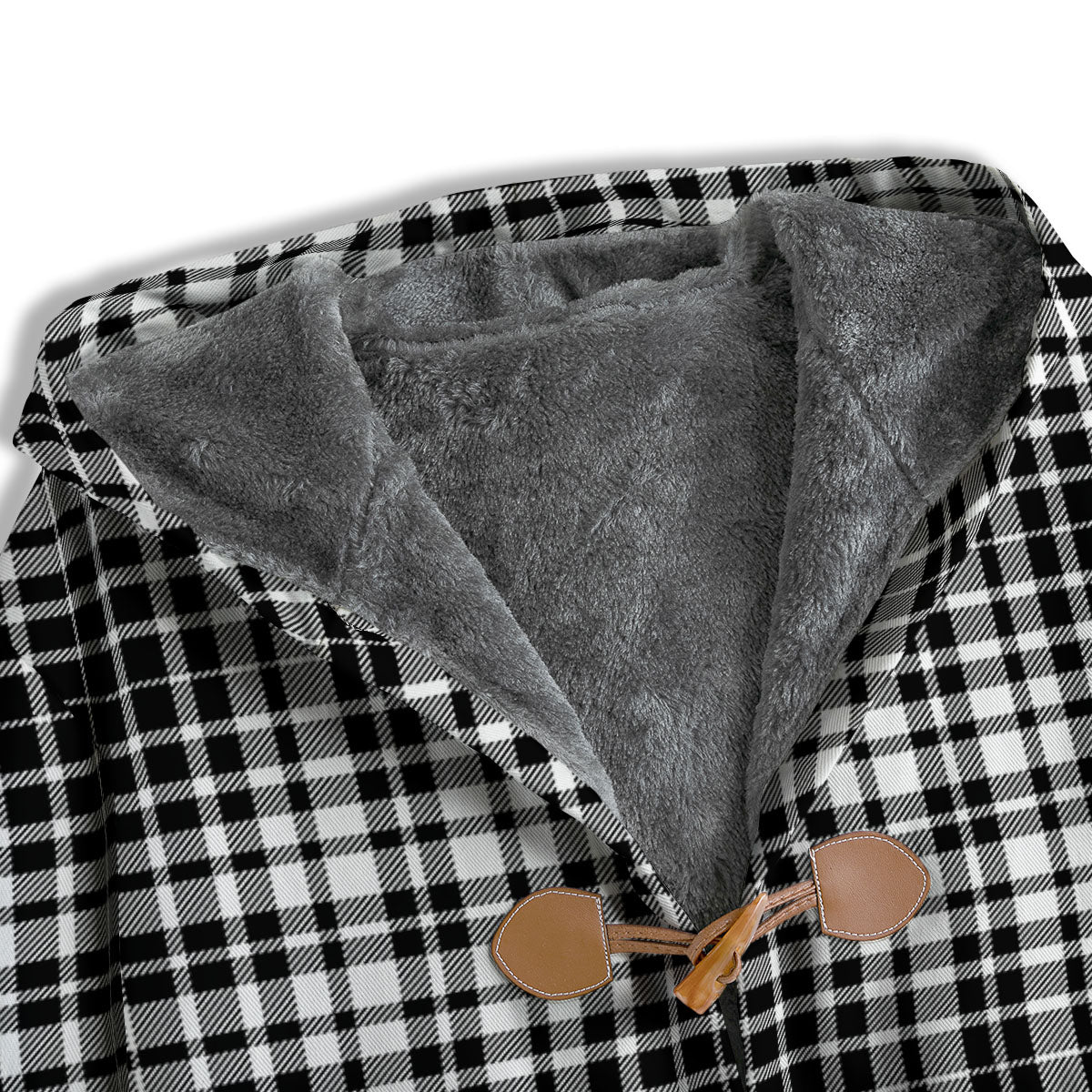 Border Tartan White And Black Print Men's Windbreaker Jacket-grizzshop