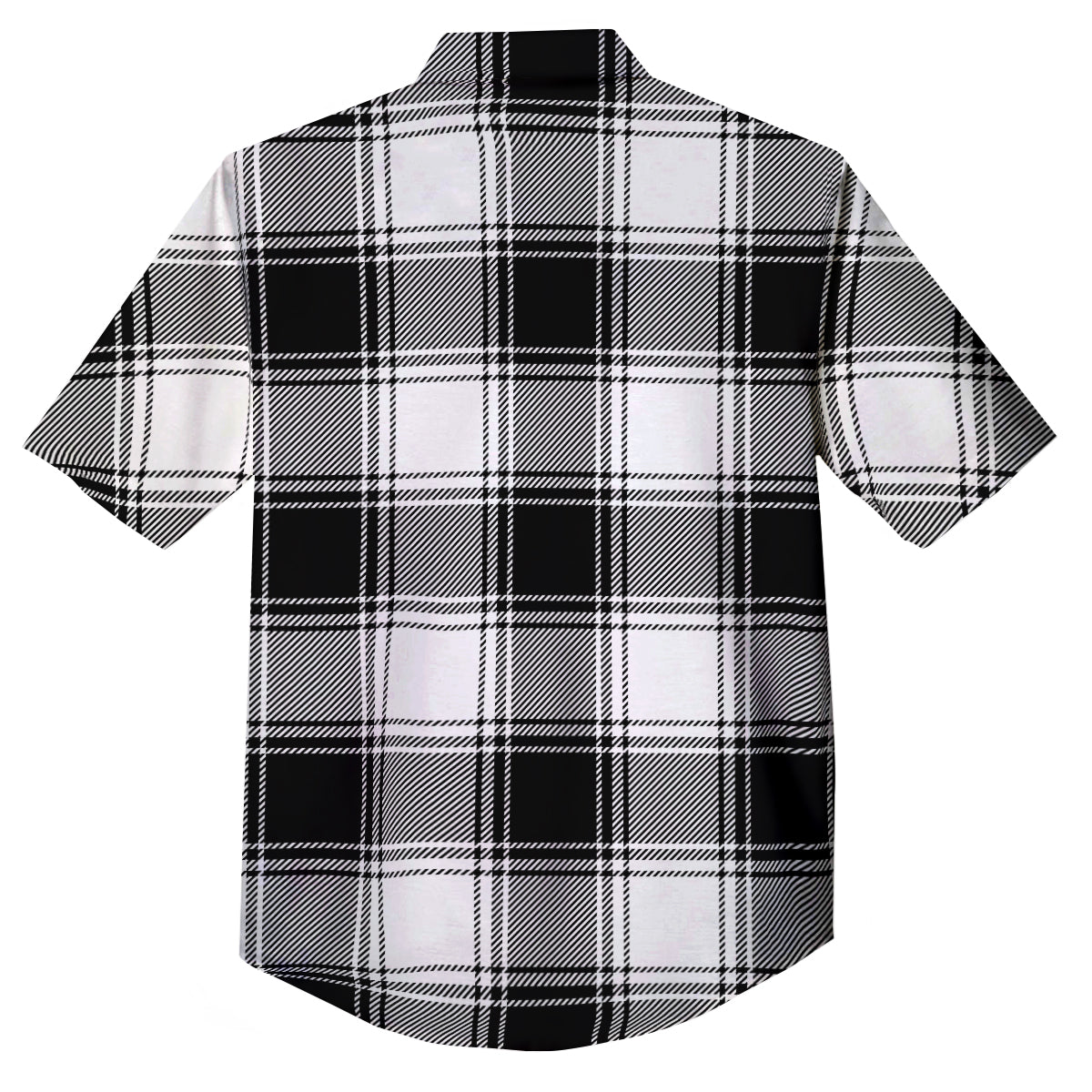 Border Tartan White And Black Print Pattern Button Up Shirt-grizzshop