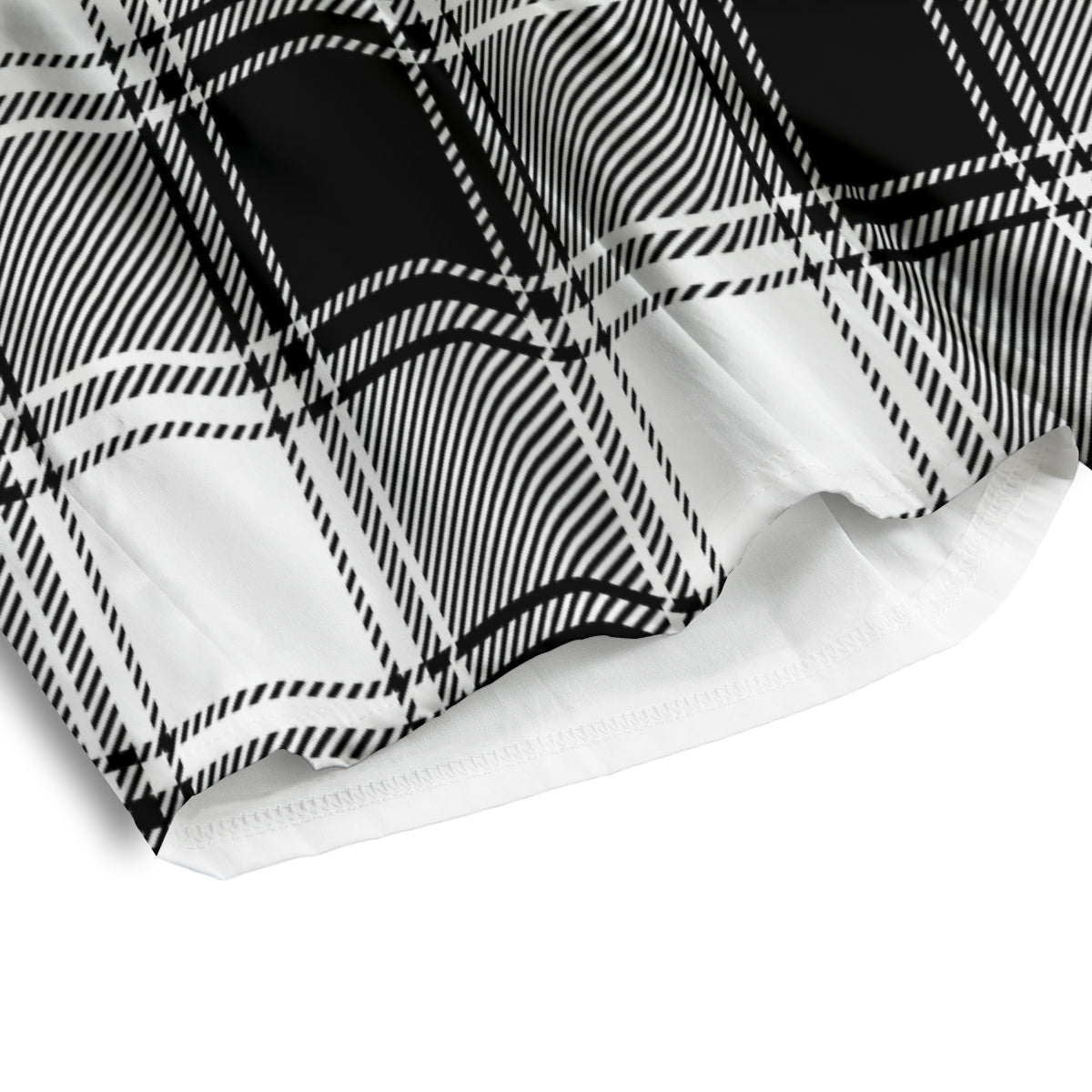 Border Tartan White And Black Print Pattern Men's Athletic Shorts