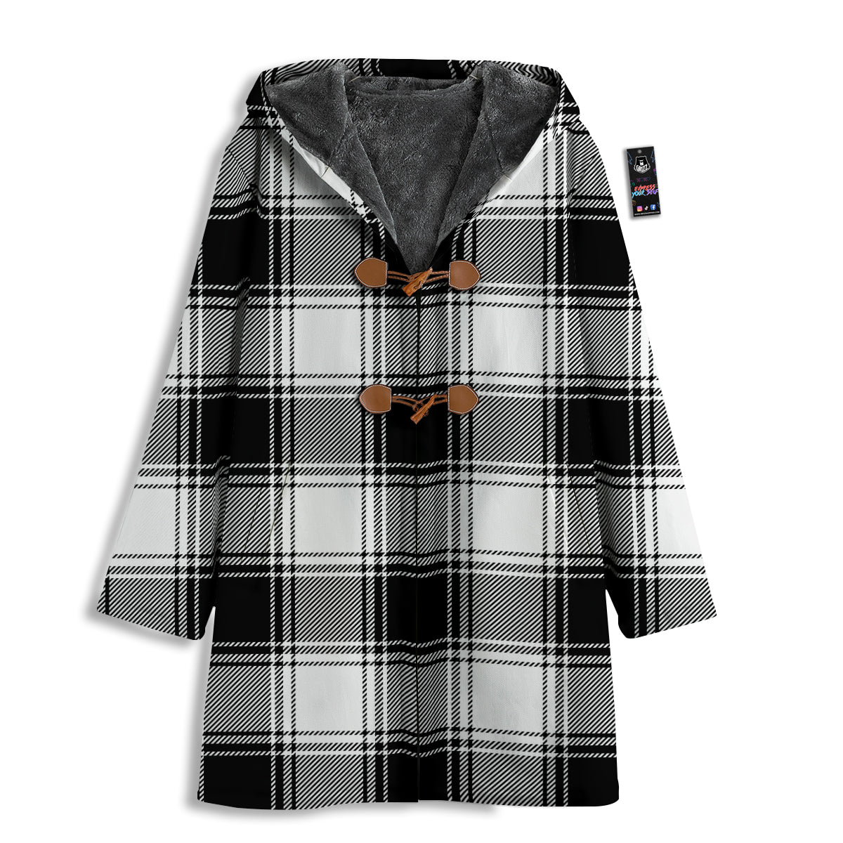 Border Tartan White And Black Print Pattern Men's Windbreaker Jacket-grizzshop