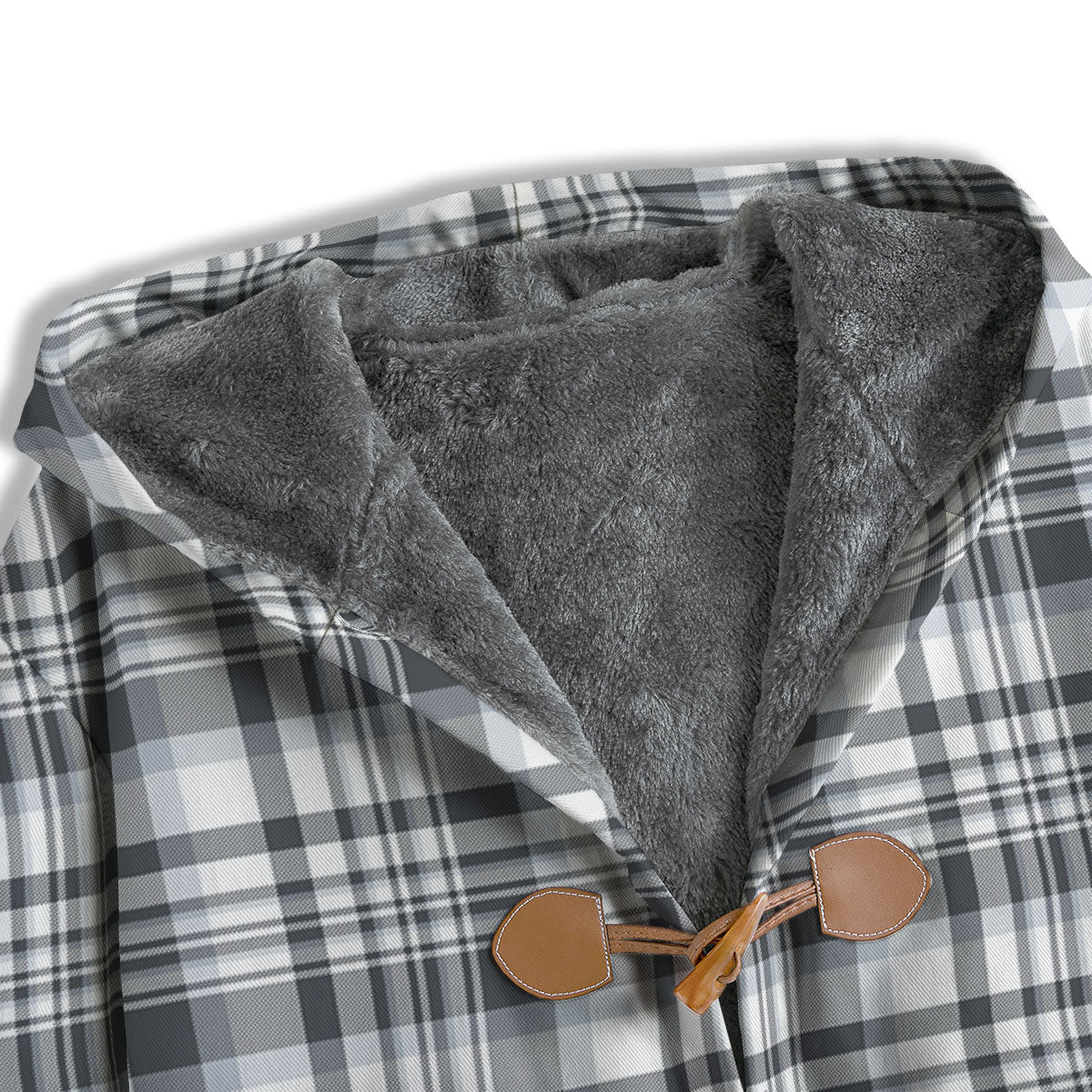 Border Tartan White And Grey Print Men's Windbreaker Jacket-grizzshop