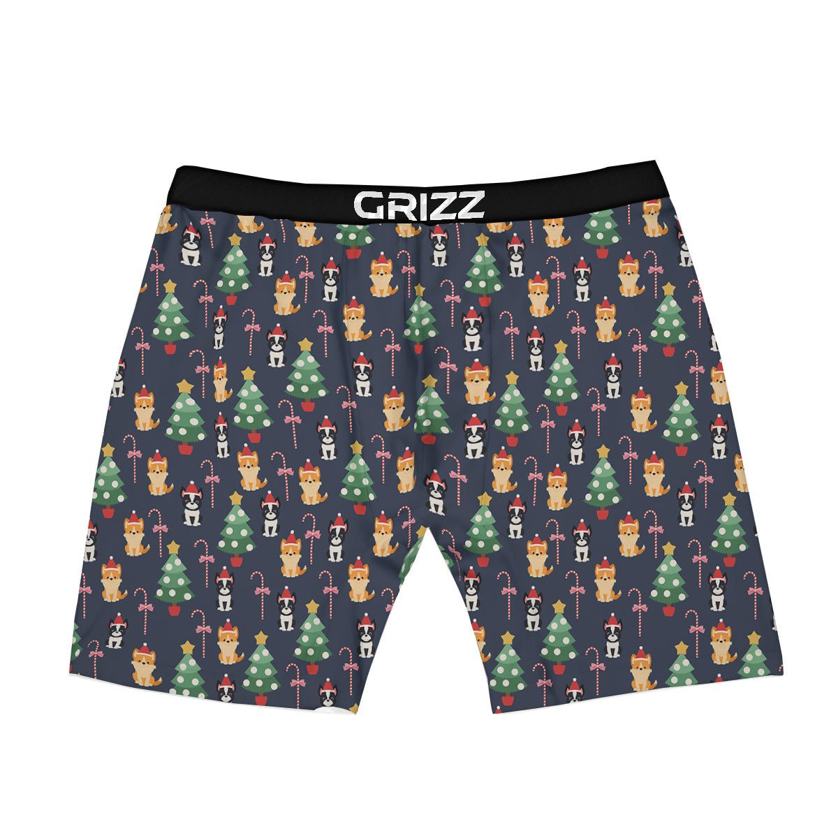 Boston Terrier And Corgi Christmas Print Boxer Briefs-grizzshop