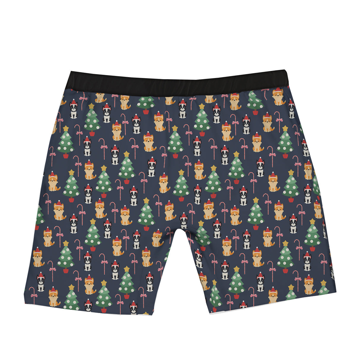 Boston Terrier And Corgi Christmas Print Boxer Briefs-grizzshop