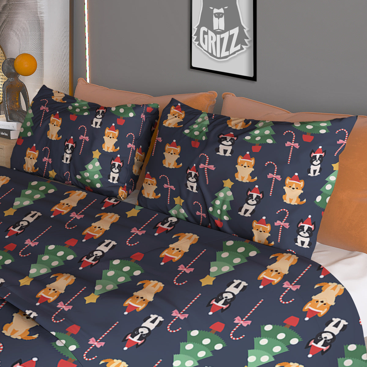 Buffalo Check White And Green Print Duvet Cover Bedding Set