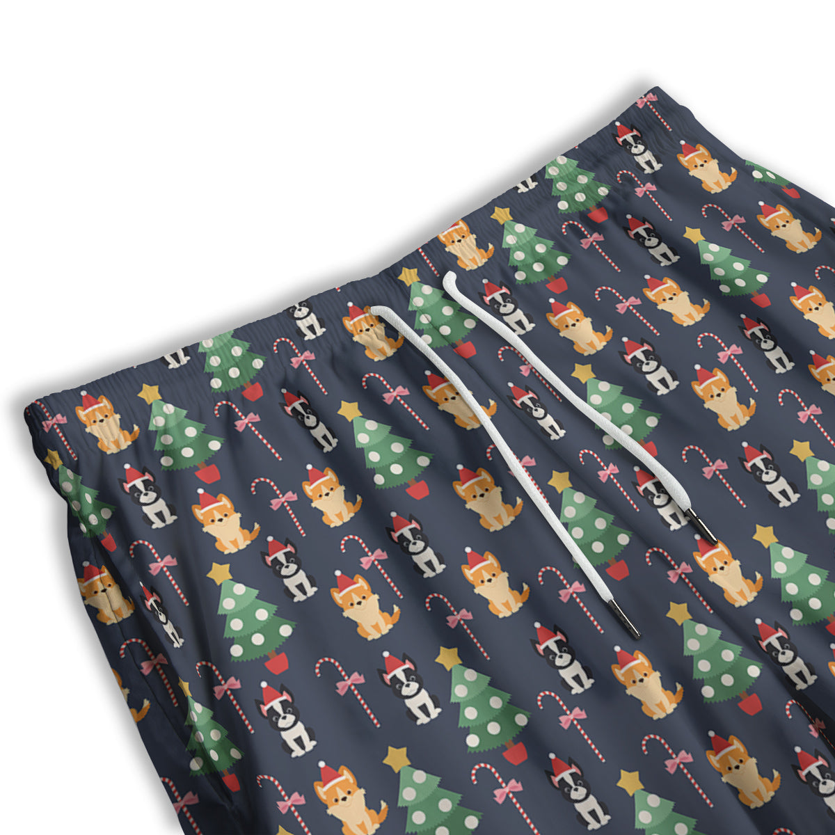 Boston Terrier And Corgi Christmas Print Men's Athletic Shorts