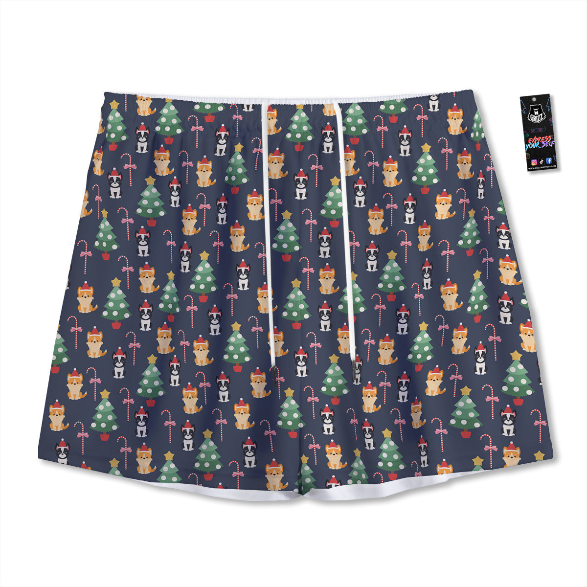 Buffalo Check White And Green Print Mesh Shorts