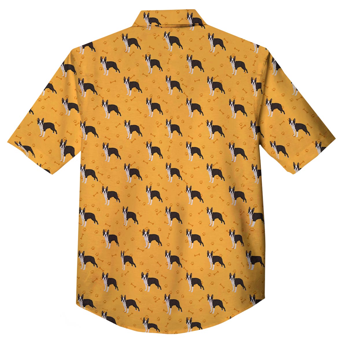 Boston Terrier Cartoon Print Pattern Button Up Shirt-grizzshop
