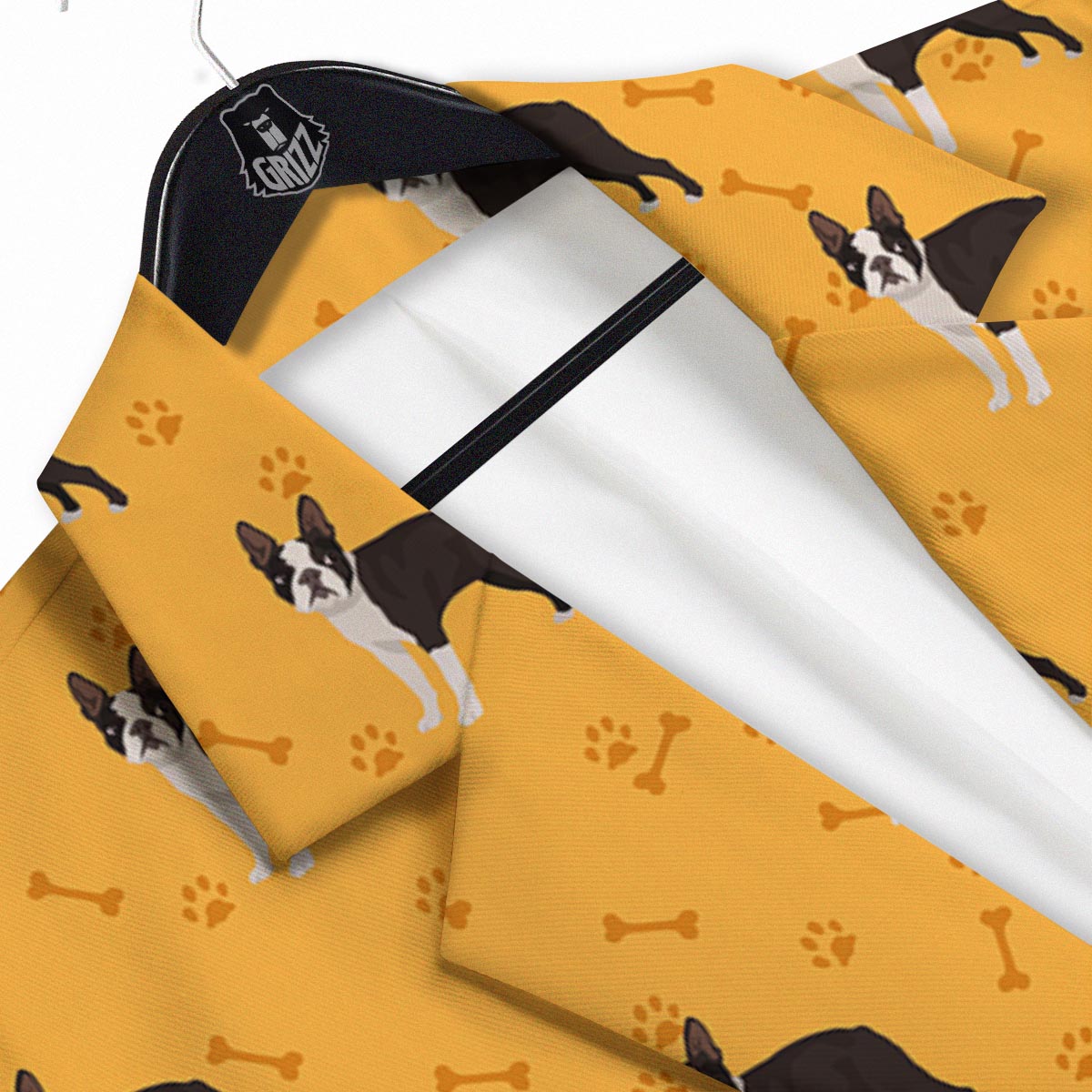 Boston Terrier Cartoon Print Pattern Men's Sport Coat-grizzshop