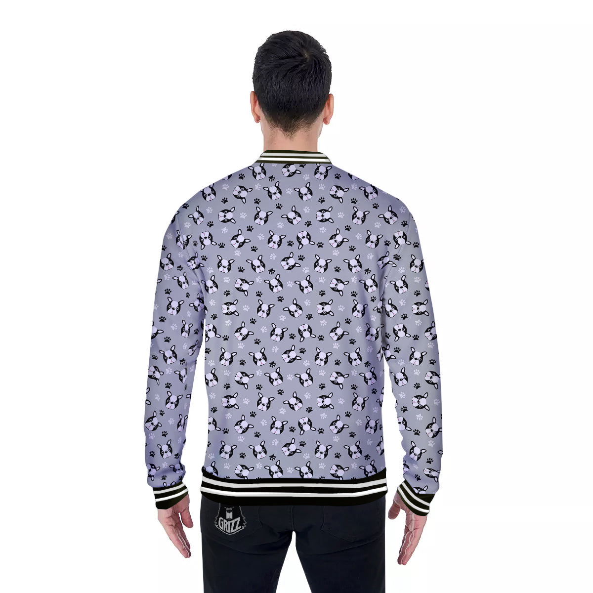 Boston Terrier Faces Cute Print Baseball Jacket-grizzshop