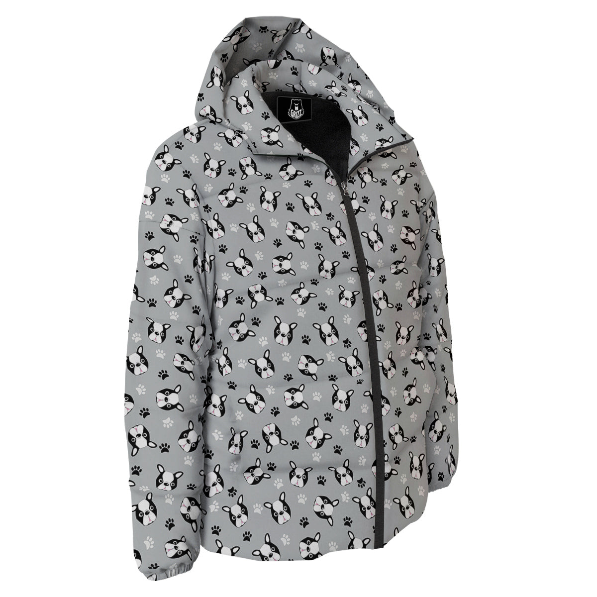 Boston Terrier Faces Cute Print Down Jacket-grizzshop