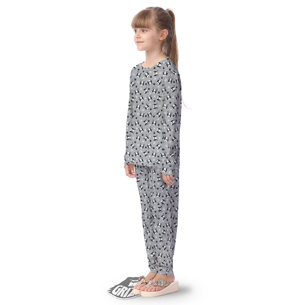 Boston Terrier Faces Cute Print Kid's Pajamas-grizzshop