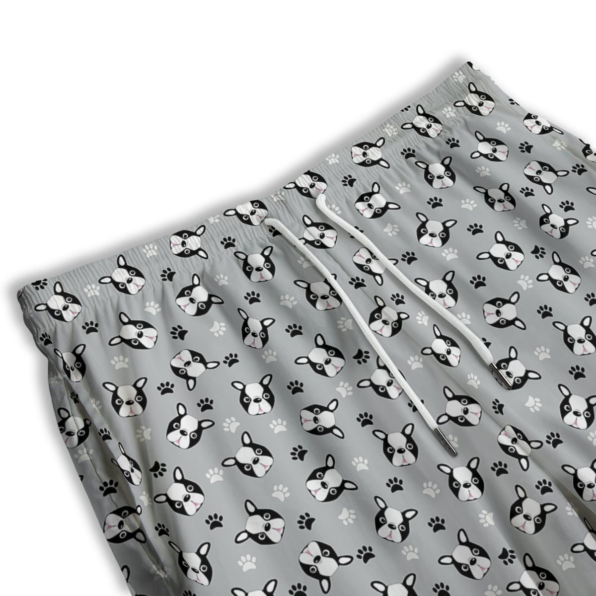Boston Terrier Faces Cute Print Men's Athletic Shorts