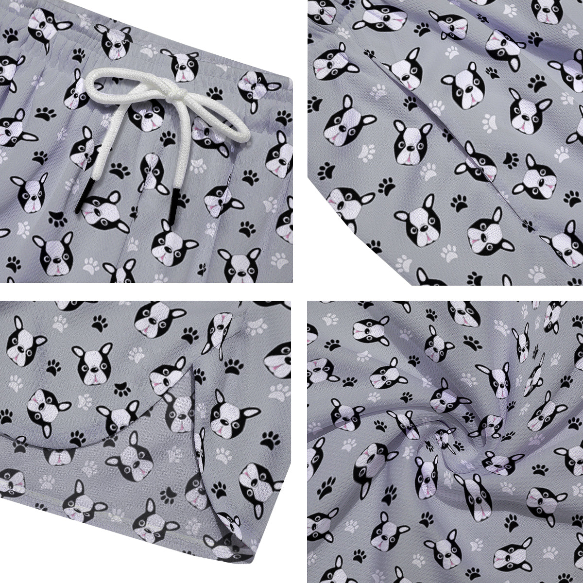Boston Terrier Faces Cute Print Men's Running Shorts-grizzshop