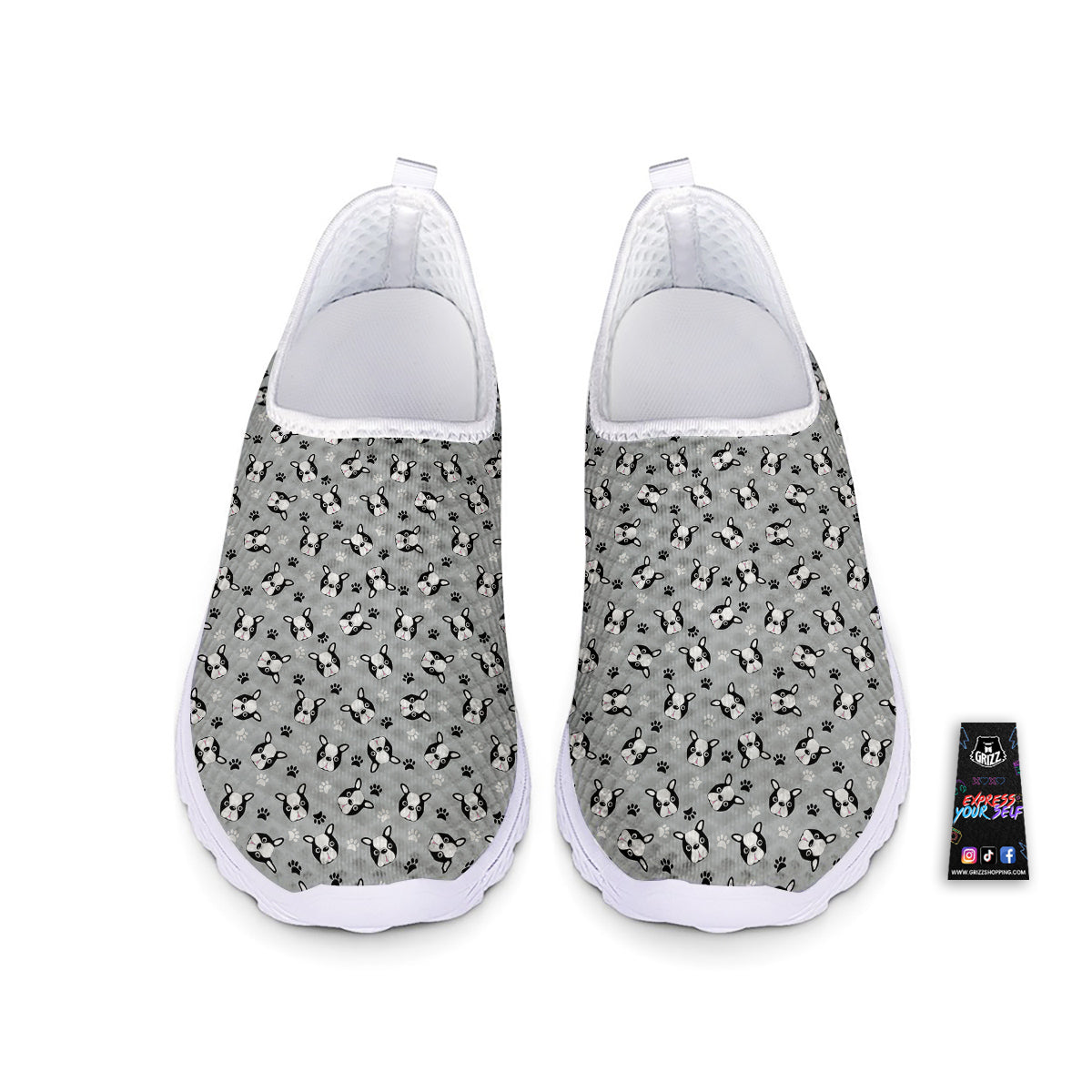 Boston Terrier Faces Cute Print Nurse Shoes-grizzshop