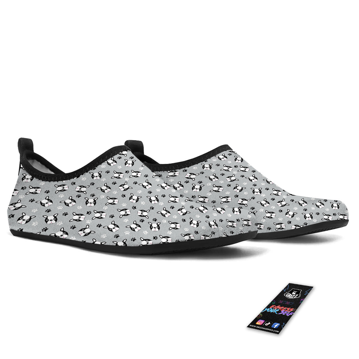 Boston Terrier Faces Cute Print Water Shoes-grizzshop