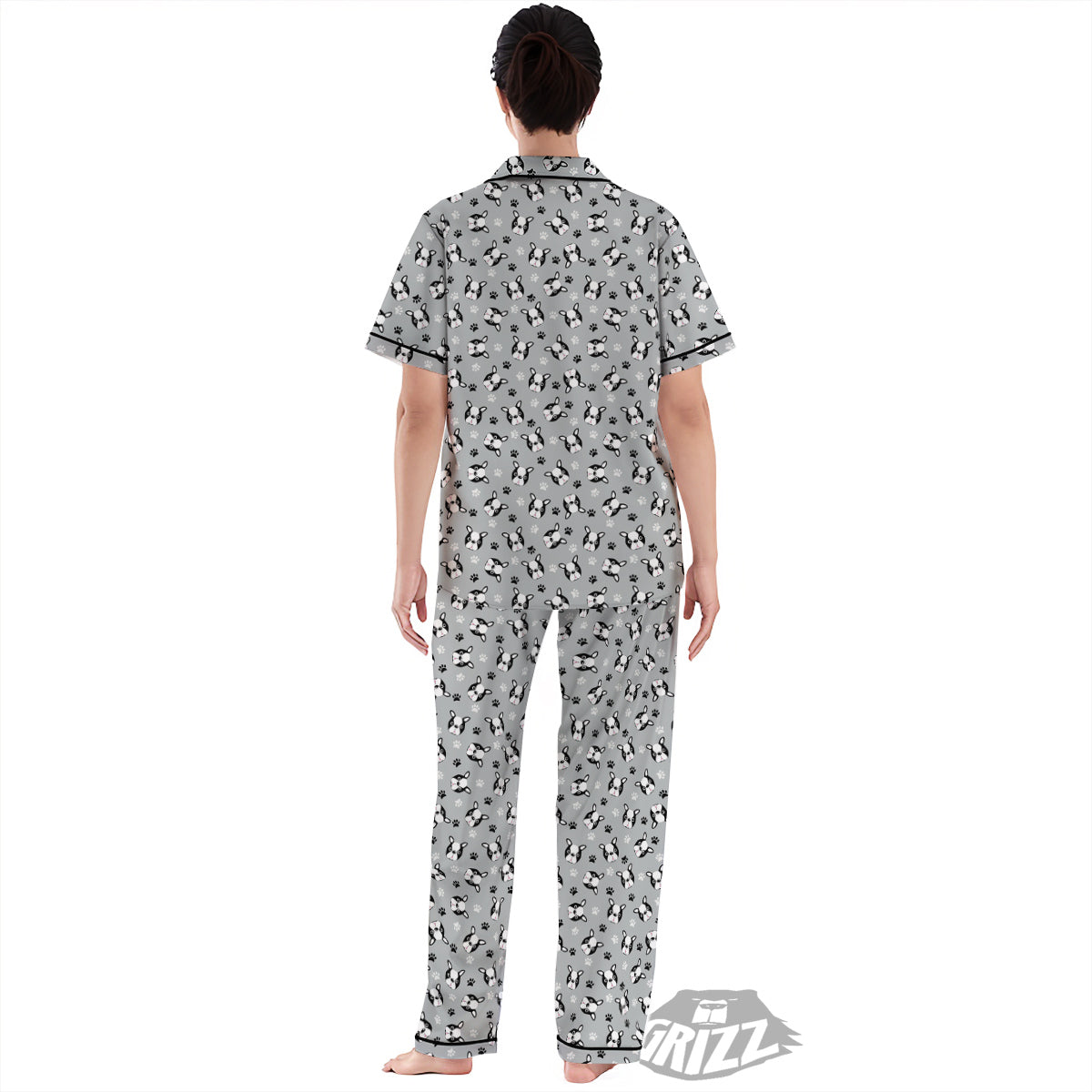 Boston Terrier Faces Cute Print Women's Pajamas Set-grizzshop