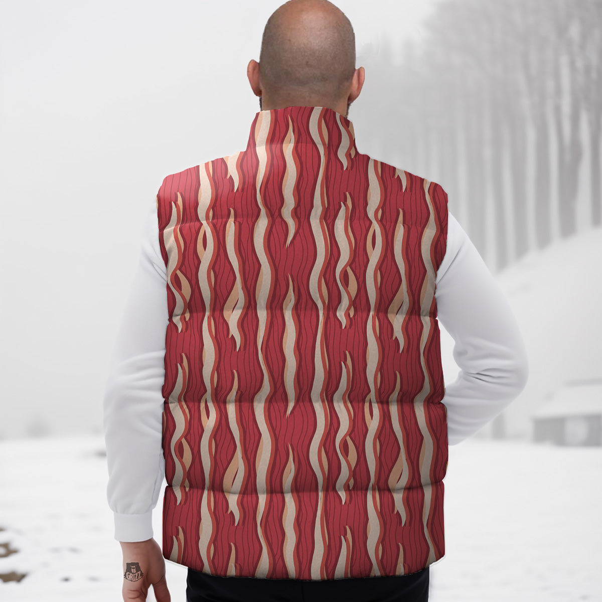 Boston Terrier Pattern Print Down Vest