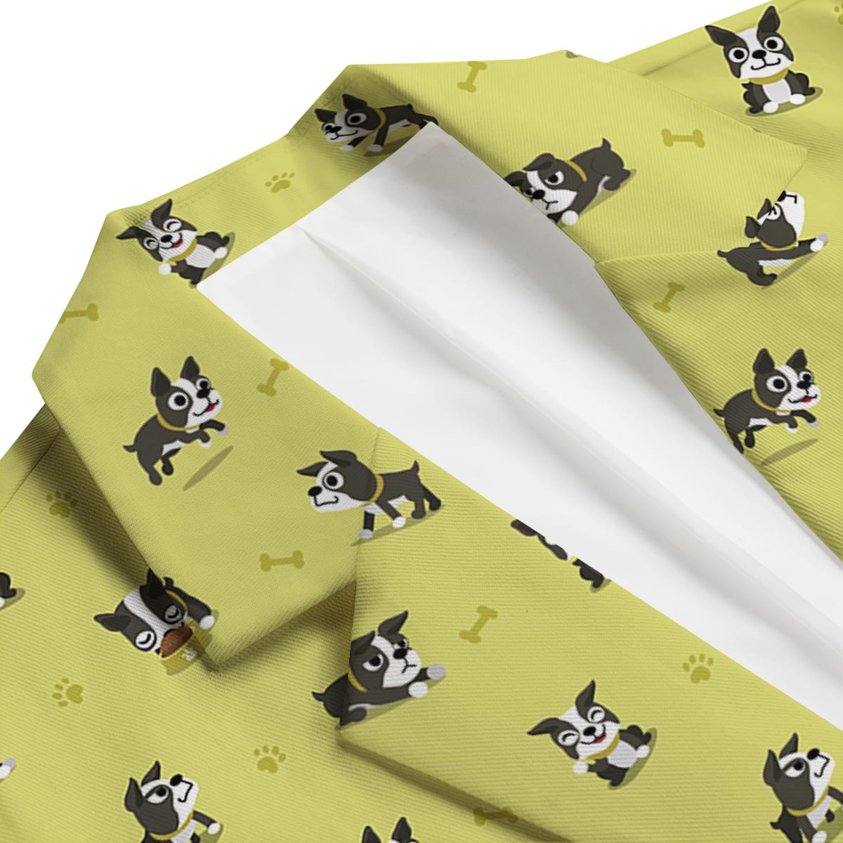 Boston Terrier Paw Pattern Print Men's Blazer-grizzshop